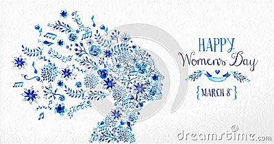 Happy Women day vintage flower illustration Vector Illustration