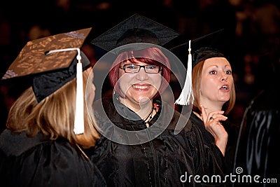 Happy Women on Graduation Day Editorial Stock Photo