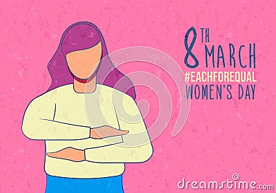 Happy Women`s Day 8 march each for equal card Vector Illustration