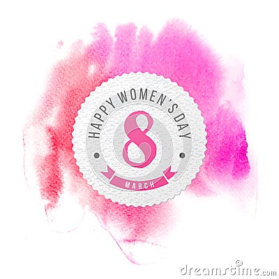 Happy Women`s Day 8 March paper round banner template Vector Illustration