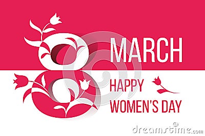 Happy Women's Day March 8 vector card Vector Illustration