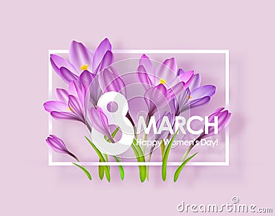 Happy womens day greeting card Vector Illustration