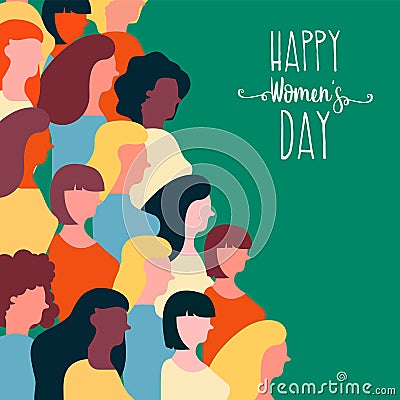 Happy Womens Day illustration for equal rights Vector Illustration