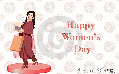 Happy Womens Day vector illustration on white background Vector Illustration