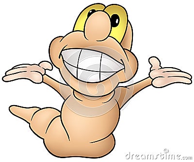 Happy Worm Vector Illustration