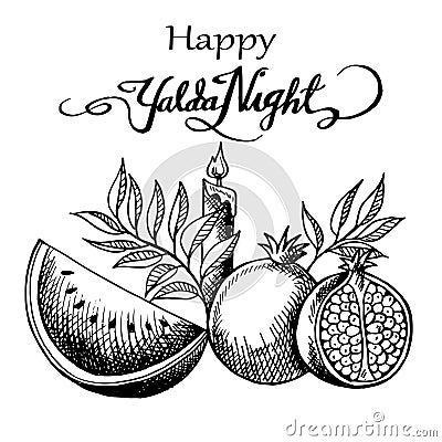 Happy yalda night Vector Illustration