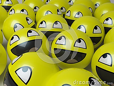 Happy yellow faces Stock Photo