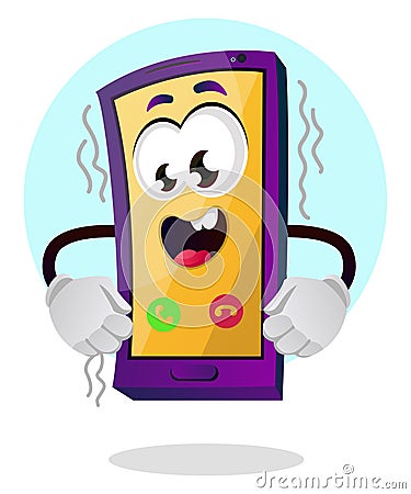 Happy yellow mobile emoji illustration vector Vector Illustration