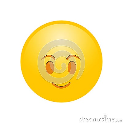 Happy yellow smile emotion reaction symbol icon Vector Illustration