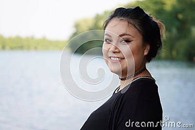 Happy young asian woman Stock Photo