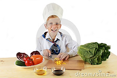 Happy young cook Stock Photo