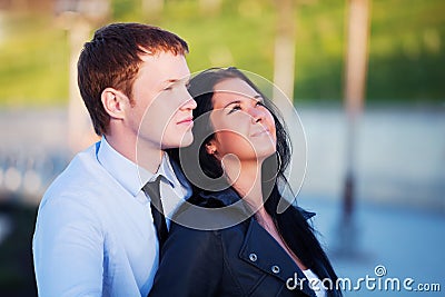 Happy young couple in love Stock Photo
