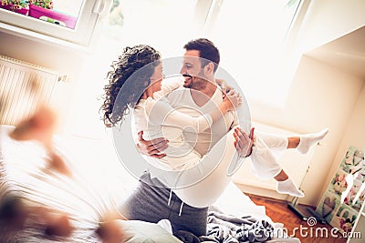 Happy young couple in love. Stock Photo