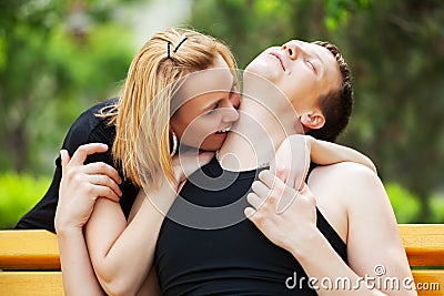 Happy young couple in love Stock Photo