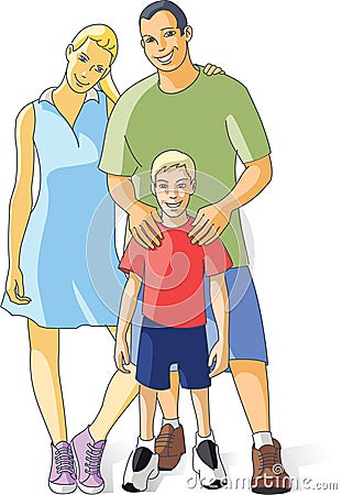 Happy young family Vector Illustration