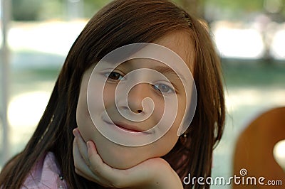 Happy young girl outdoors Stock Photo