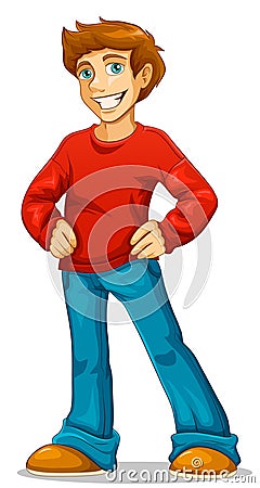 Happy young man Vector Illustration