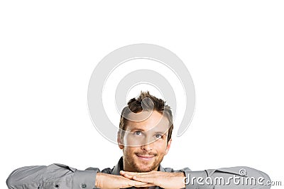 Happy Young Man Dreaming Stock Photo