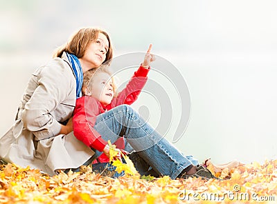 Happy young mother and small daughter. Stock Photo