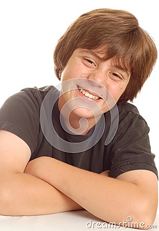 Happy young teen boy Stock Photo