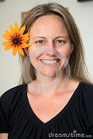 Happy Young Woman Stock Photo