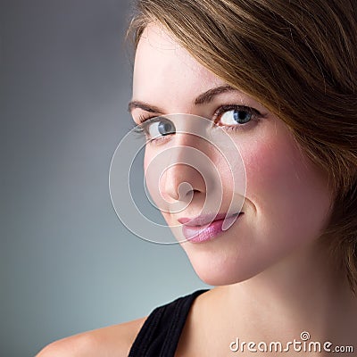 Happy young woman portrait Stock Photo