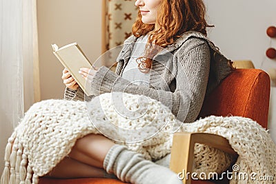 Woman reading a book Stock Photo