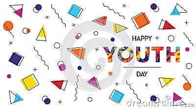 Happy Youth Day abstract retro background banner Vector Illustration