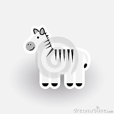 Happy Zebra cartoon character Vector Illustration