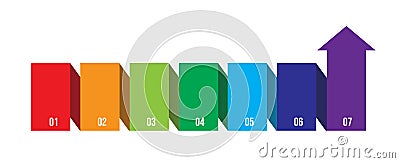 Seven Step Circular Process Flow Stock Photo