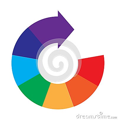 Seven Step Circular Process Flow Stock Photo