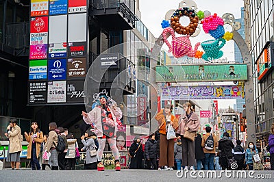 Harajuku Takeshita Street Tokyo, Japan very famous fashion shopping center , entertainment , bar cafe and restaurant Editorial Stock Photo