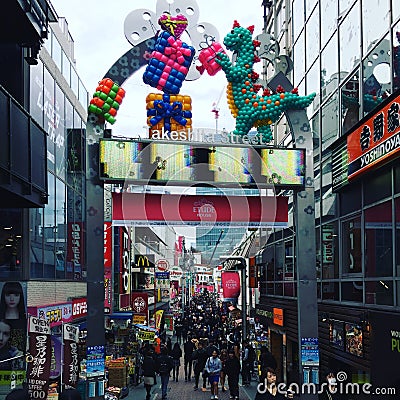 Harajuku, Tokyo - Takeshita Street Editorial Stock Photo