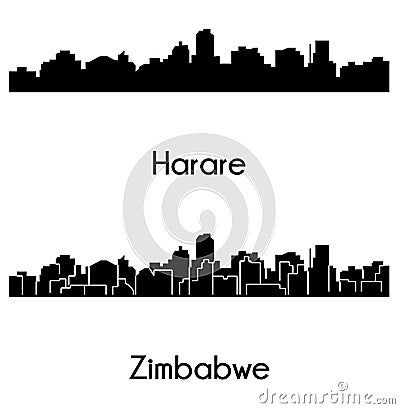 Harare, Zimbabwe Vector Illustration