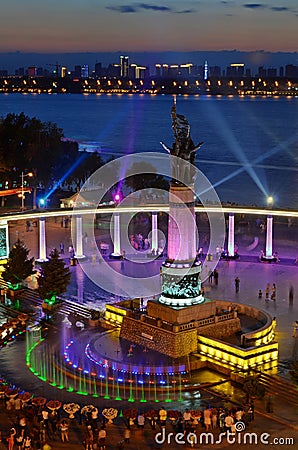 Harbin Flood Control Monument Stock Photo