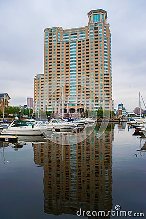 Harbor Area in Fells Point in Baltimore, Maryland Editorial Stock Photo