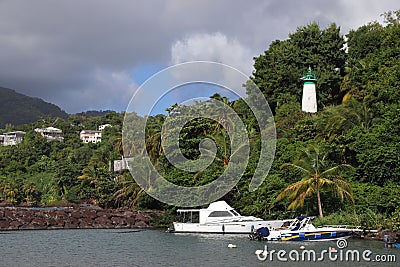 Trois Rivieres harbor in Guadeloupe Stock Photo
