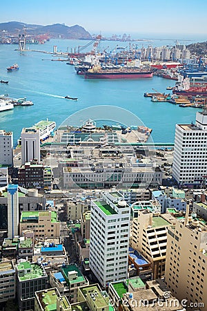 Harbor/ Cargo / Aerial View / Asia Stock Photo