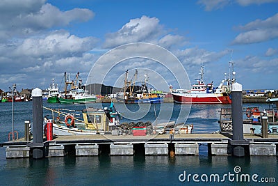 colorful fishing boats Editorial Stock Photo