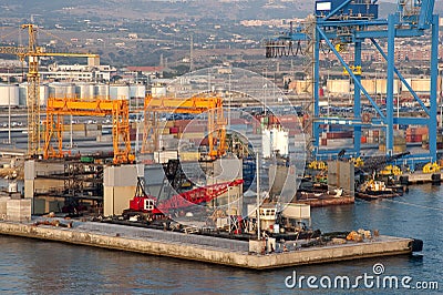 Harbor cranes Stock Photo