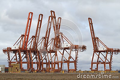 Harbor cranes Stock Photo