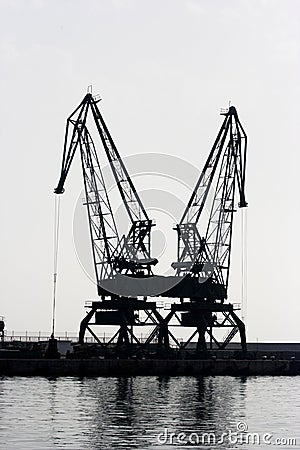 Harbor cranes Stock Photo