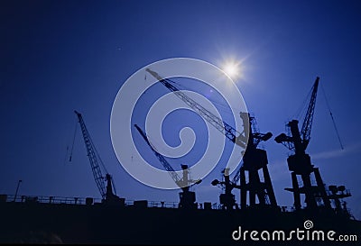 Harbor cranes no.1 Stock Photo