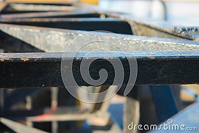 Harbor Detail Steel Iron Container Weathered Stock Photo