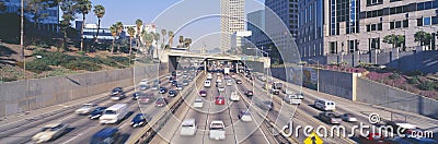 Harbor Freeway at Rush Hour Editorial Stock Photo