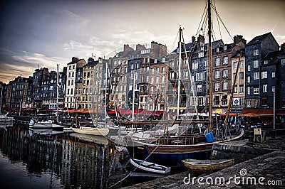 Harbor in Honfleur, Normandy, France. Editorial Stock Photo