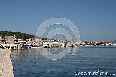 Harbor in Kefalonia, Greece, greek island Stock Photo