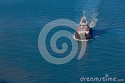 Harbor Port Tug Vessel Overlooking Editorial Stock Photo