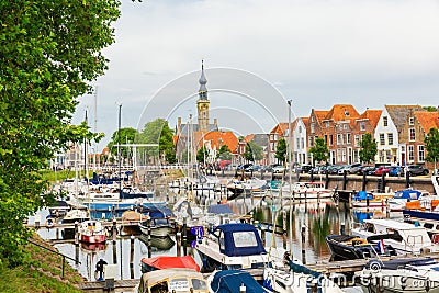Harbor with sailing boats in Veere, Netherlands Editorial Stock Photo
