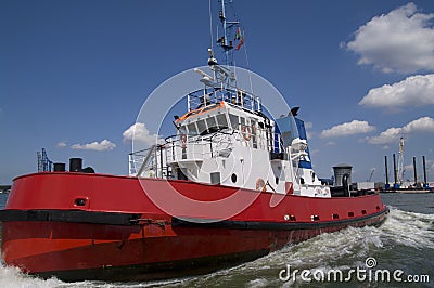Harbor tugboat Stock Photo